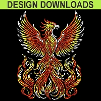 TRW Rise From Fire Phoenix Rhinestone Design