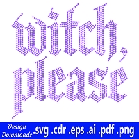 TRW Old English Witch Please  - Rhinestone Download 