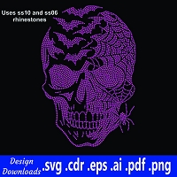 TRW Batty Skull - Rhinestone Download