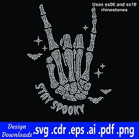 TRW Stay Spooky Skeleton  - Rhinestone Download