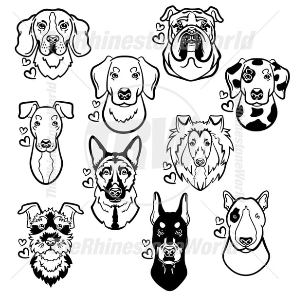 Dog Head Decal Mini Pack 1 
