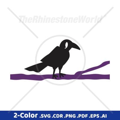 Perched Crow Downloadable Vector Design 