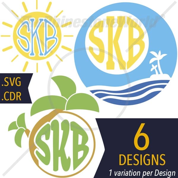 Summer Monograms Live Template Mini Pack 