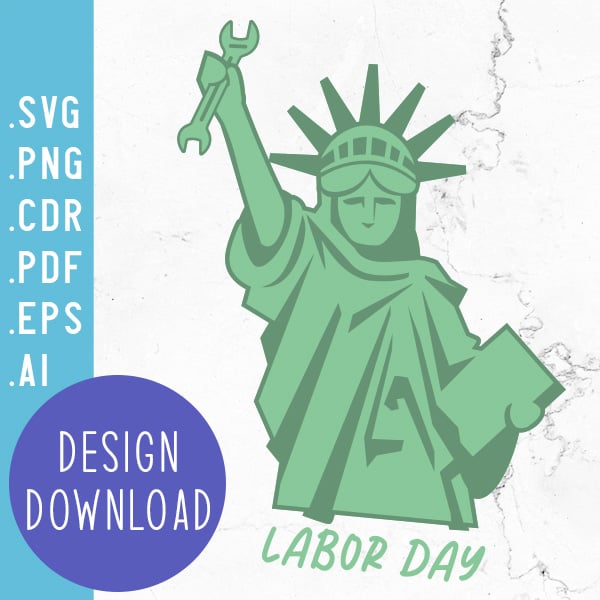 Labor Day Statue Downloadable Vector SVG Design 