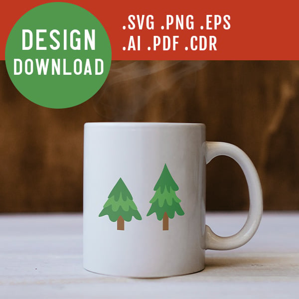 Pine Trees Downloadable Vector SVG Design 