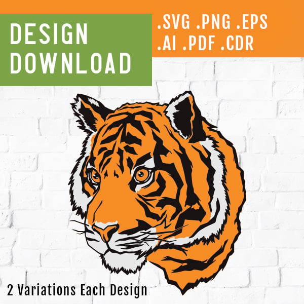 Tiger Head Downloadable Vector SVG Design 