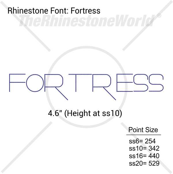 Fortress 4.6 inch Rhinestone Font Design Download 
