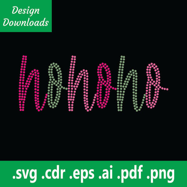 TRW Ho Ho Ho script text - Rhinestone Download 