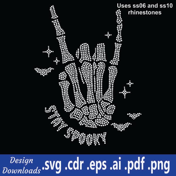 TRW Stay Spooky Skeleton  - Rhinestone Download 